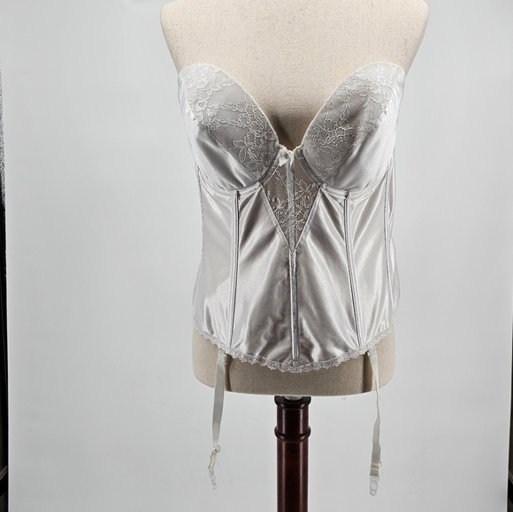 Va Bien 6363 Strapless Plunge Backless Bustier 40D white - Picture 4 of 11